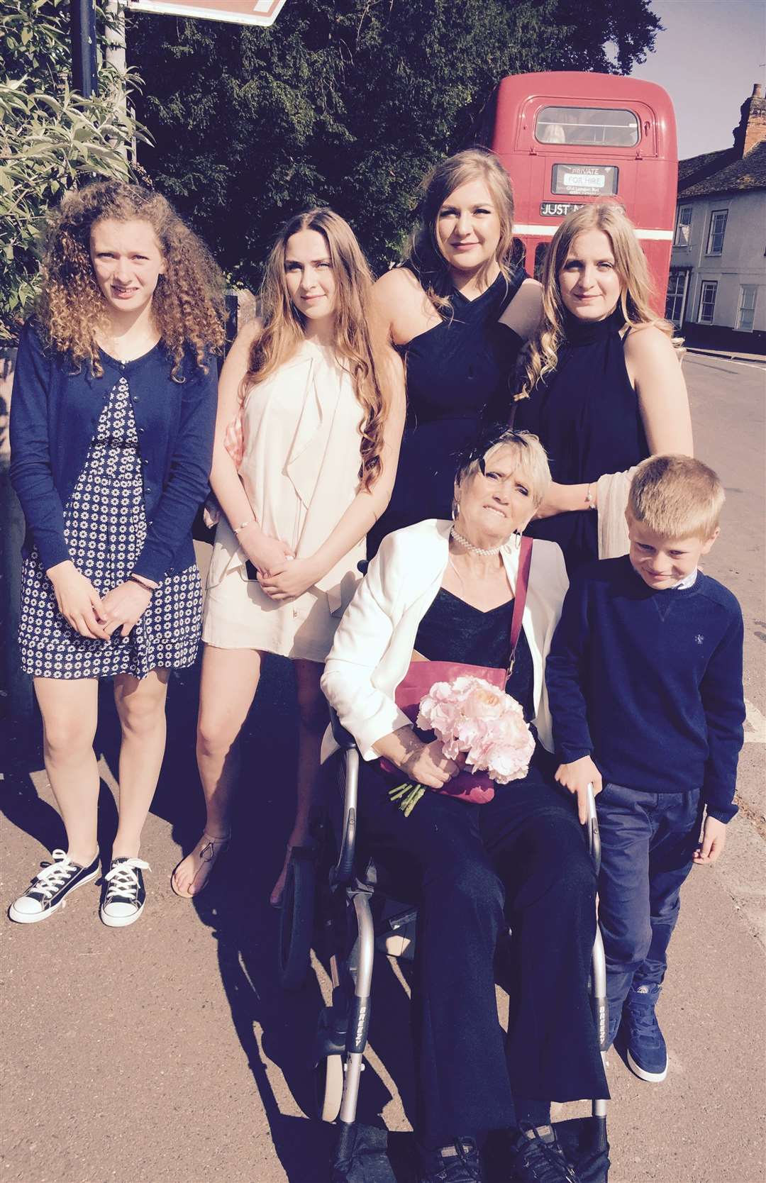 Linda Clarke with her grandchildren