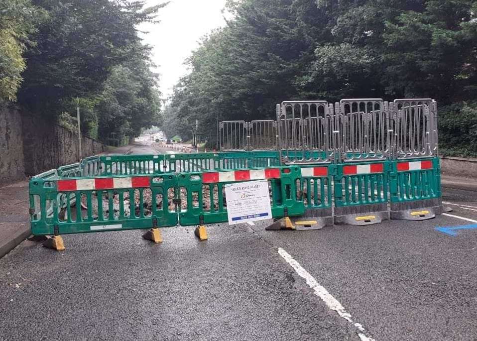 The road is closed, on one side, to traffic. Picture: Andy Clark