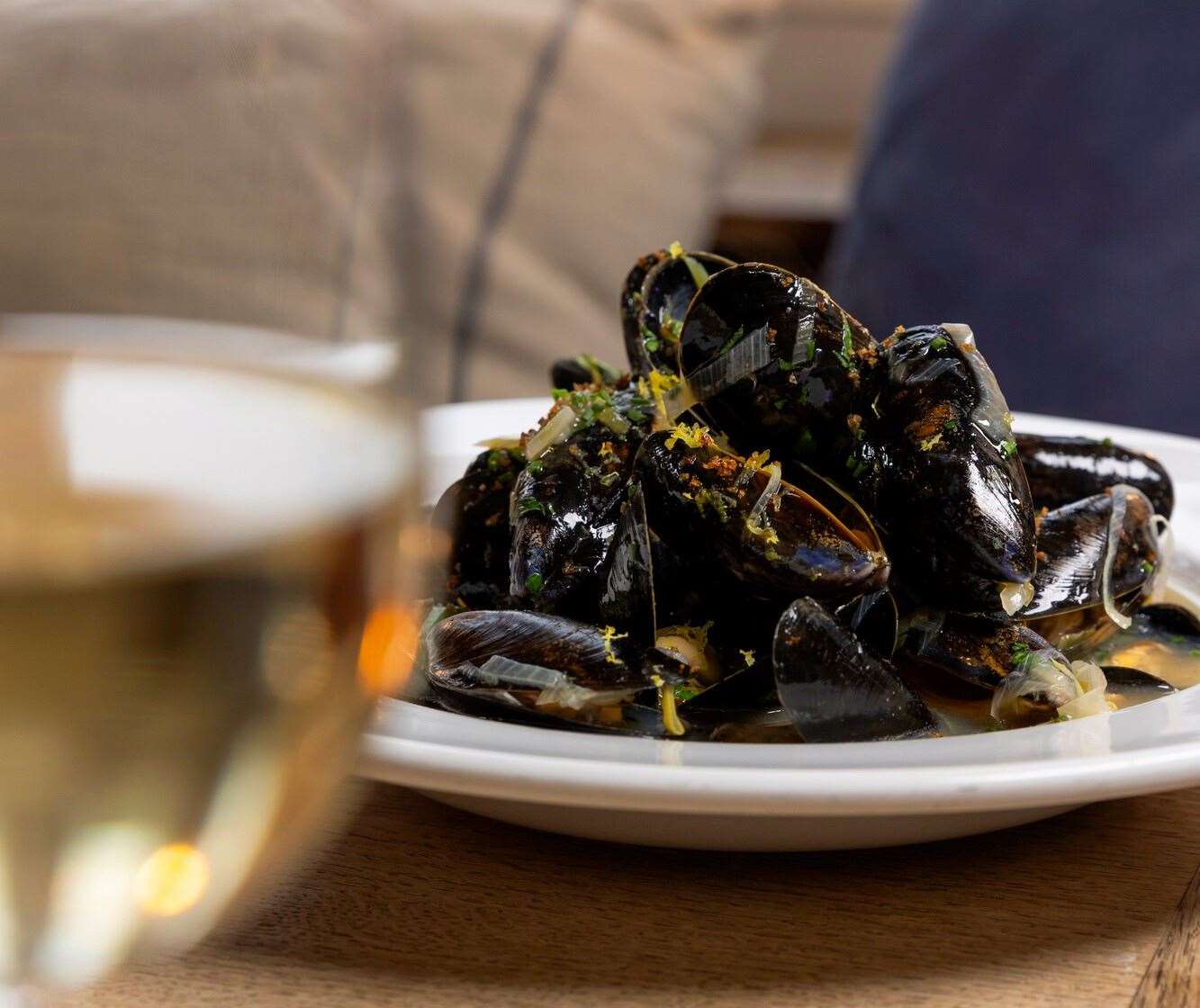 The Zetland Arms' mussels with leeks, Kent cider and shallots. Picture: Shepherd Neame