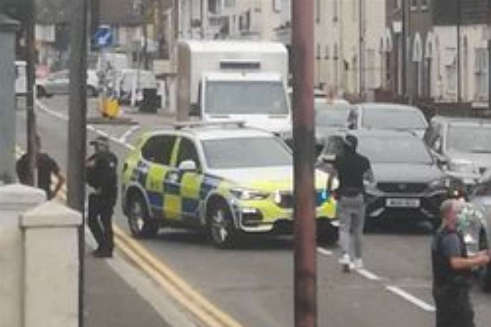 Armed police were spotted in Luton Road, Chatham