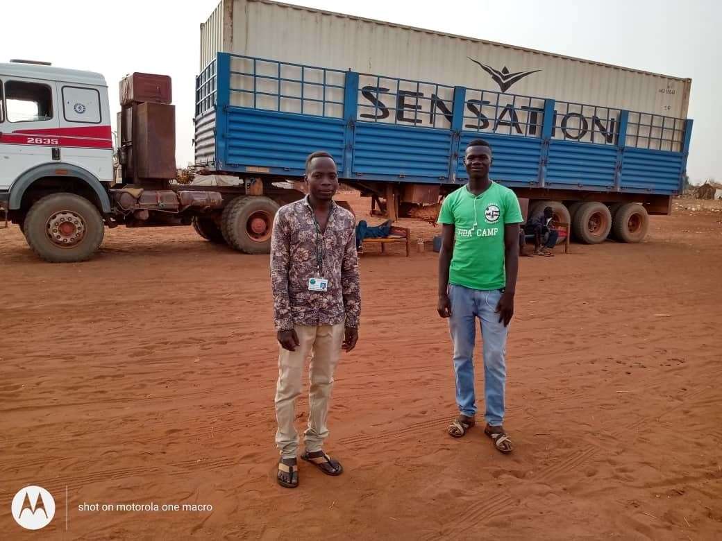 The Green Kordafan container arrives at the camp in the Sudan