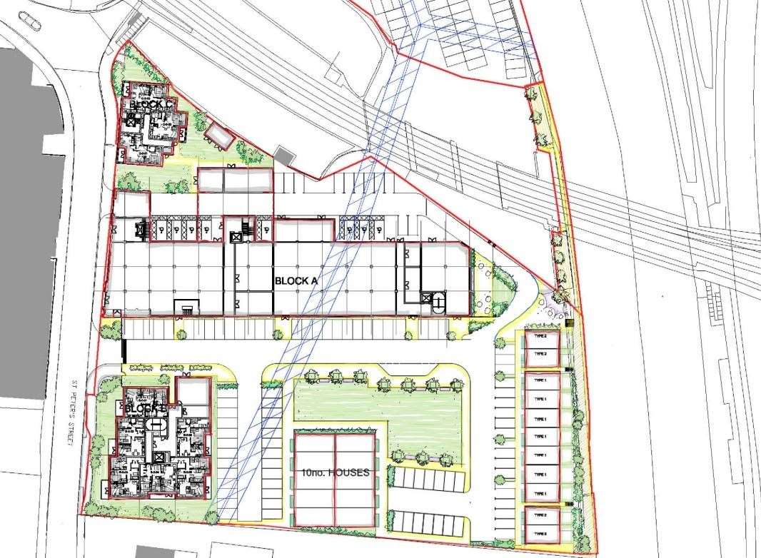 Site plan for the Powerhub building. Picture: Baltic Wharf (Maidstone) Ltd / Chetwoods