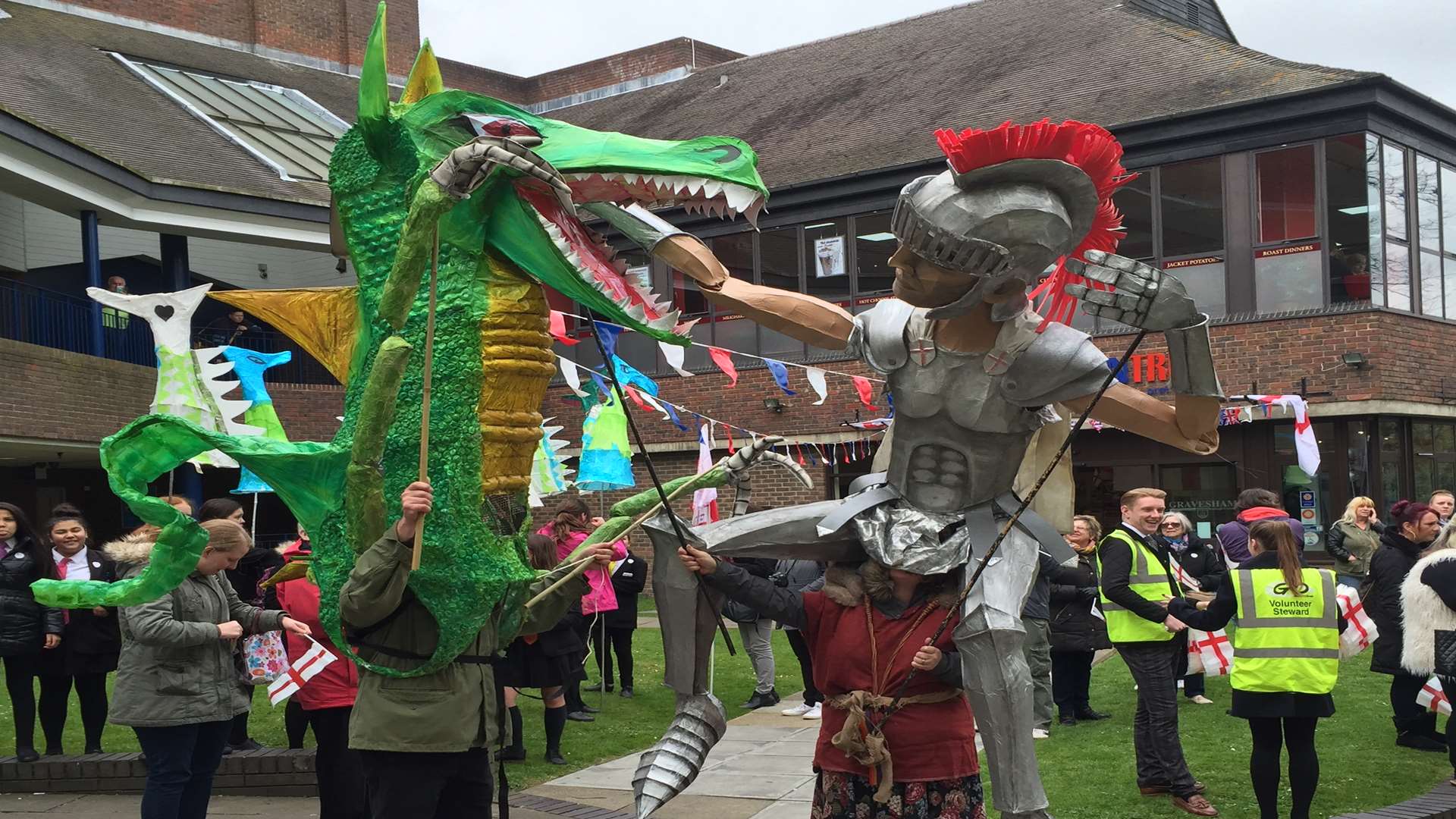 St George fights off the dragon in Gravesend