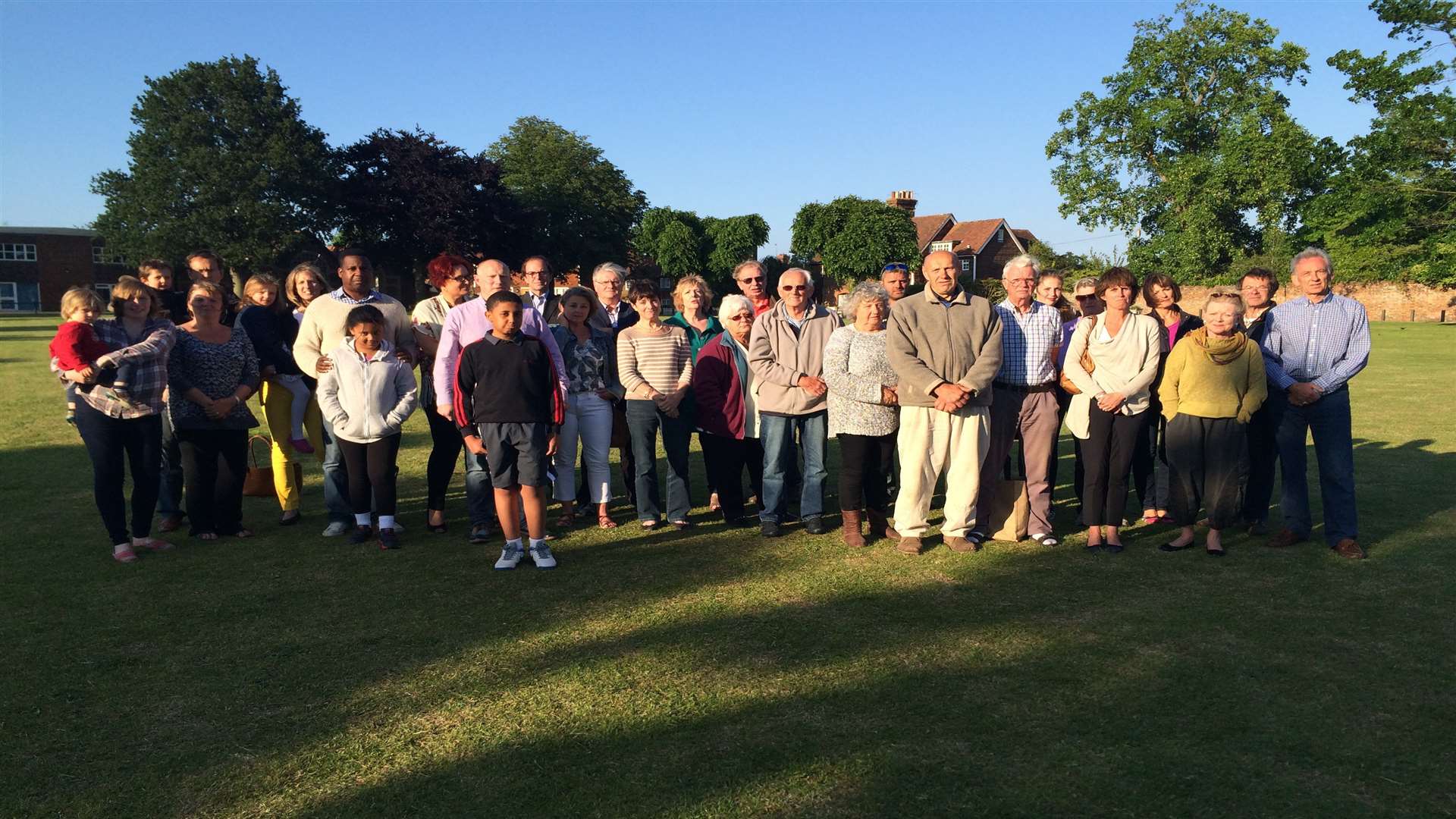 Residents in Horsmonden gather to oppose the Fridays' plan