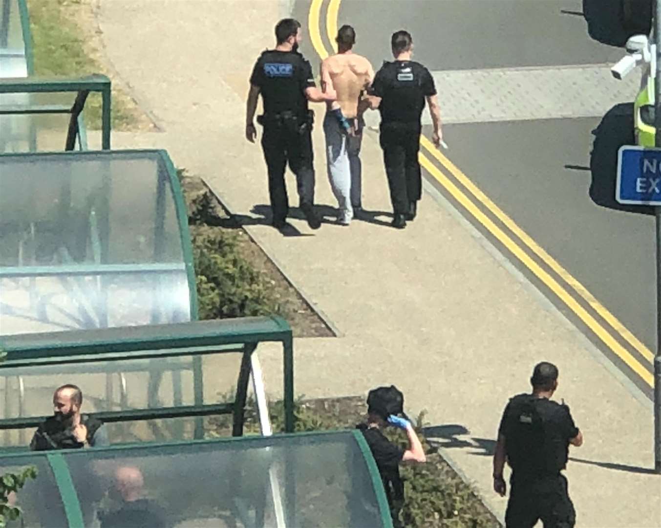 The hoaxer was arrested near MidKent College in Gillingham