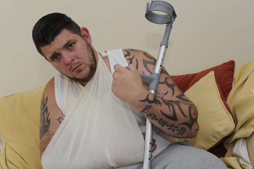 Ashford man Bryan Mabb was left on crutches after the fall