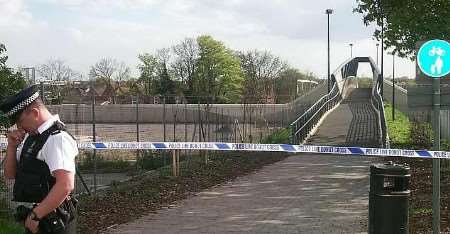 The footbridge where the attack occurred. Picture: LOUISE EDWARDS
