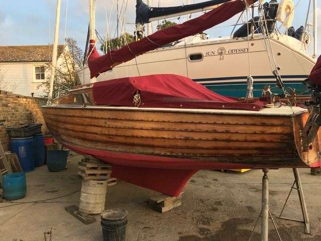 Now: the Hjordis owned by Ian Bone at Queenborough