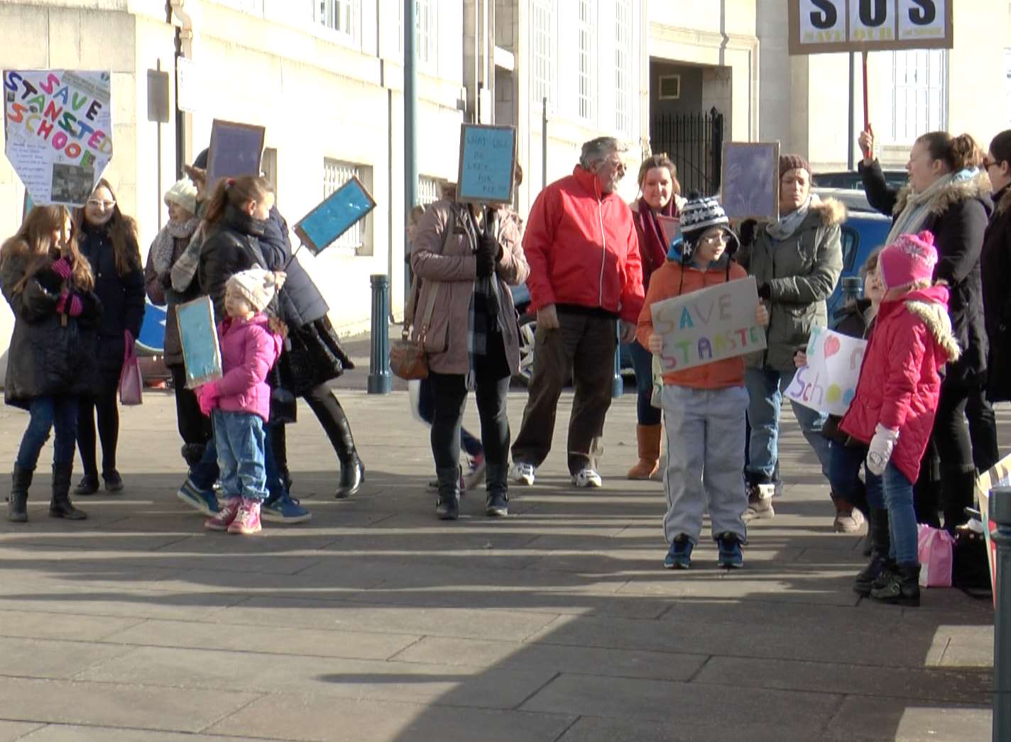 Parents protest about the school's closure. Pictures: Jemma Collins