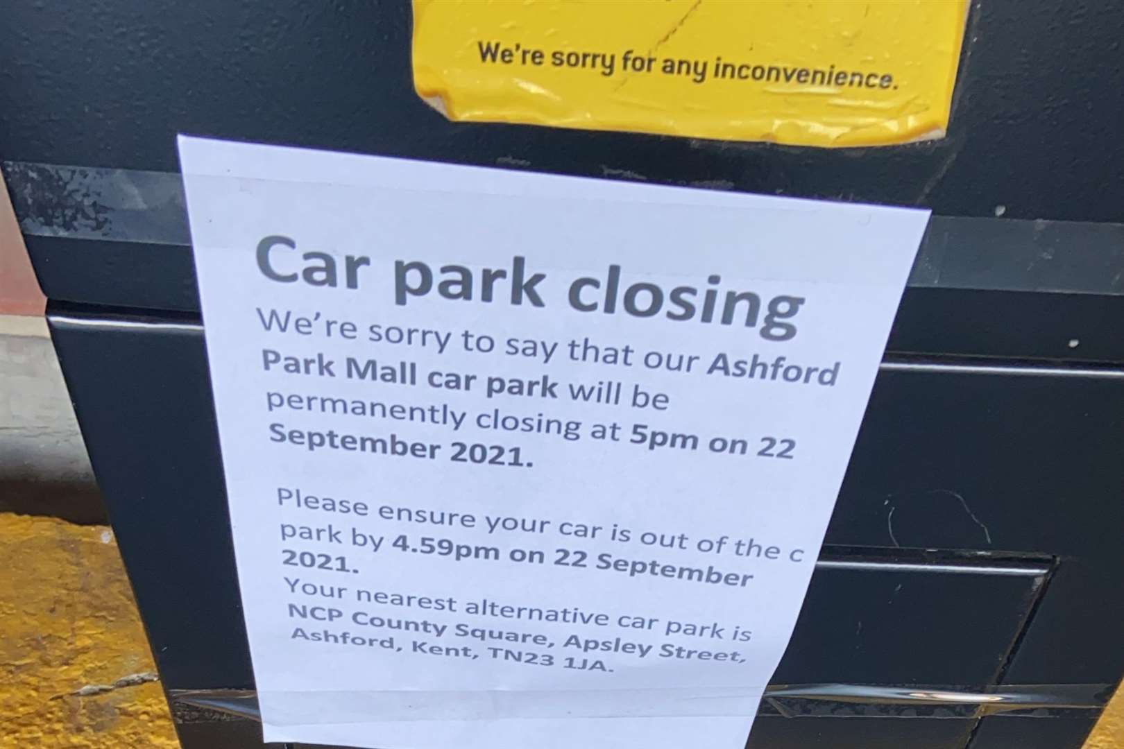 Signs appeared on the ticket machines overnight