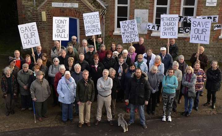 Villagers said they felt betrayed after the hall was not sold to them