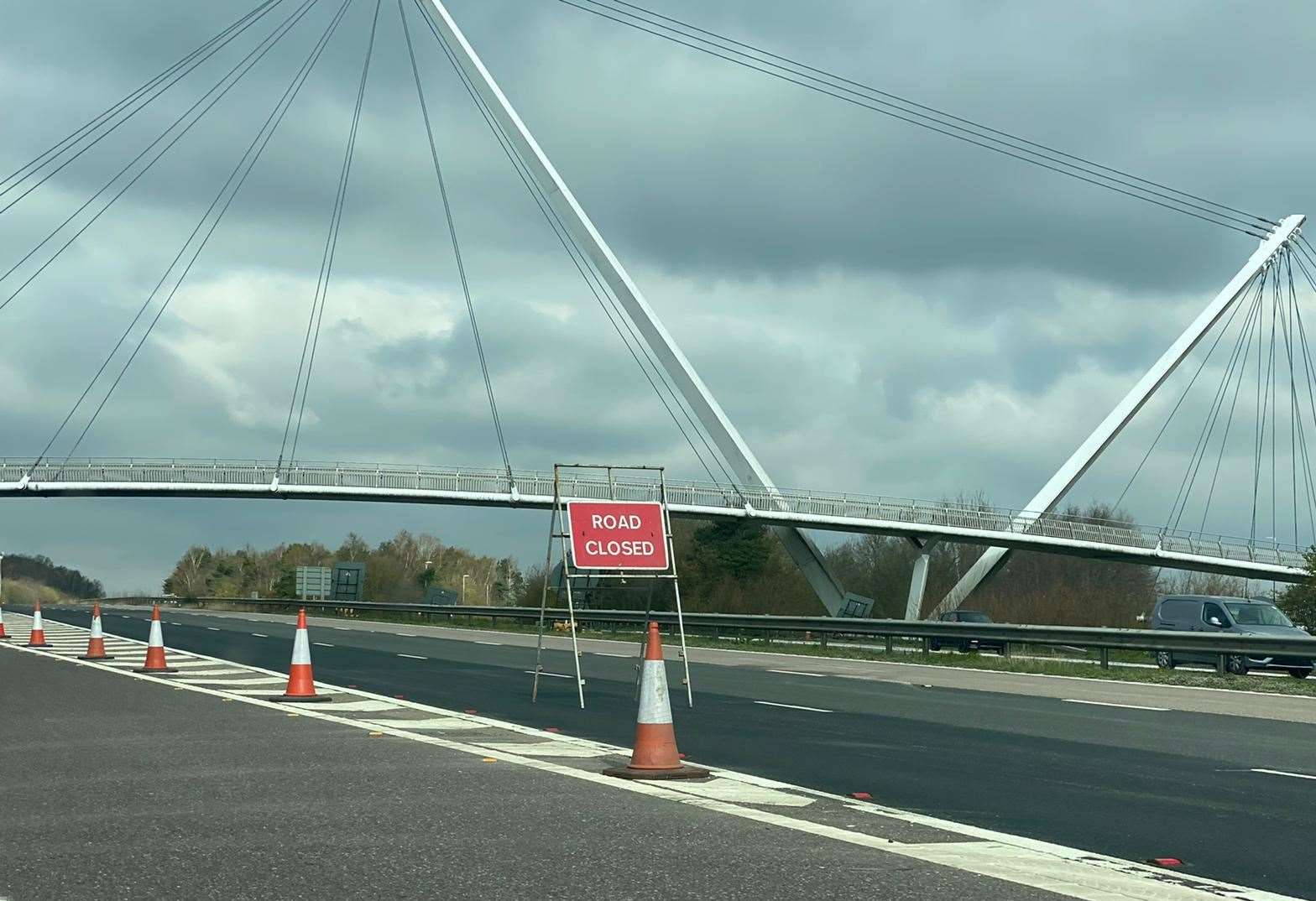 The M20 was closed at Junction 9. Picture: Barry Goodwin