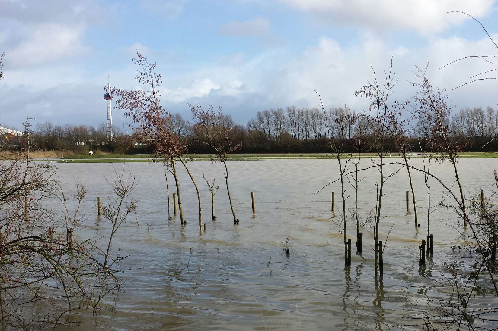The river has burst its banks. Picture: K S Rivers
