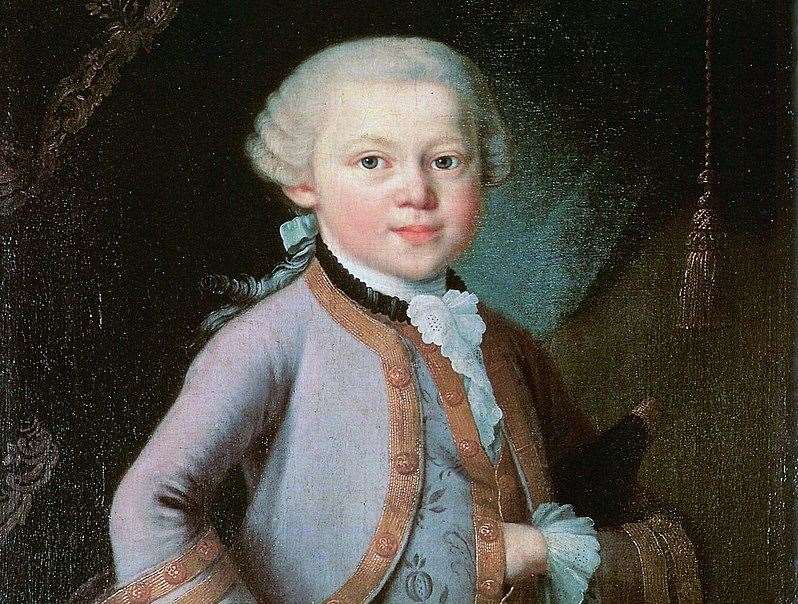 Portrait of the young Wolfgang Amadeus Mozart in 1763