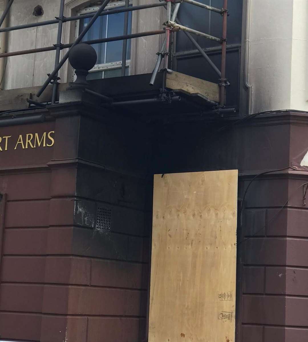 The 19th century pub was boarded up this morning