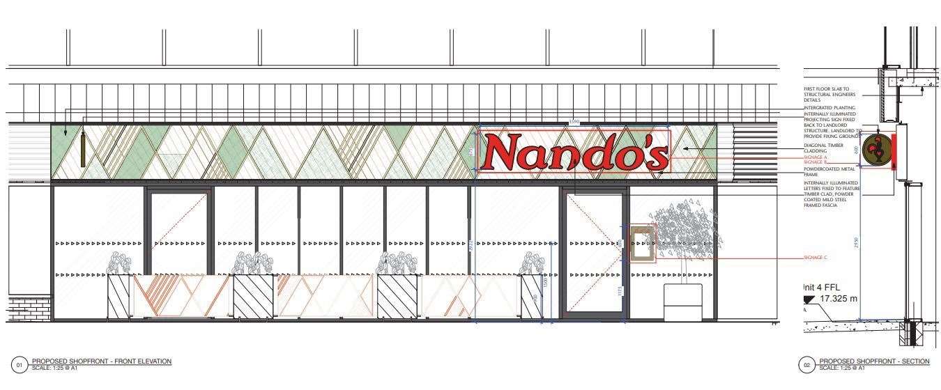 The signs for the new Nando's in Sittingbourne have been sent to Swale council for approval