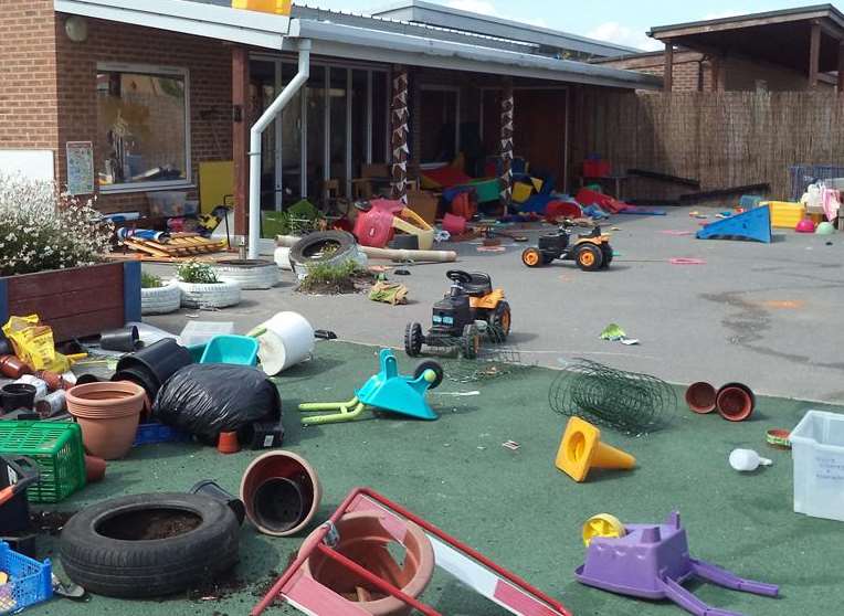 Last summer teenagers were responsible for trashing Herne Bay Infant School during the holidays