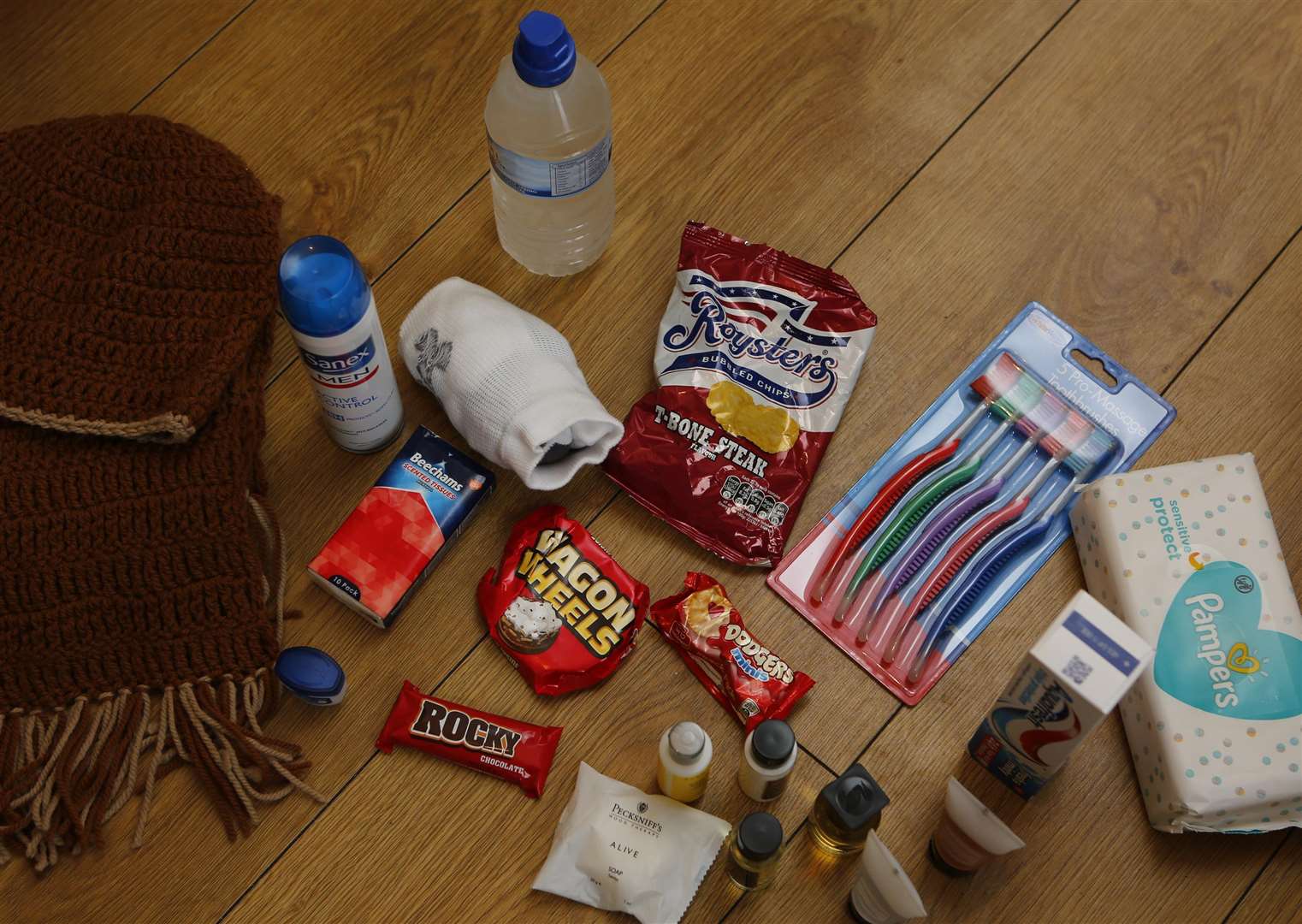 The contents of one of Brendan's kits