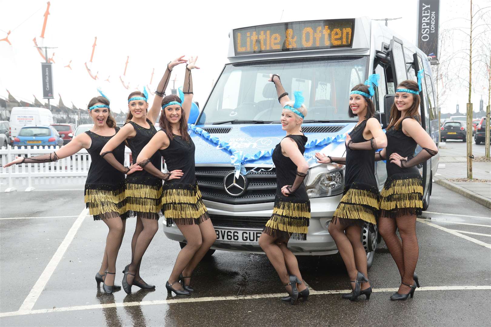 The Show, dance troup entertain Launch of the 'Little and Often' Stagecoach minibus service around Ashford