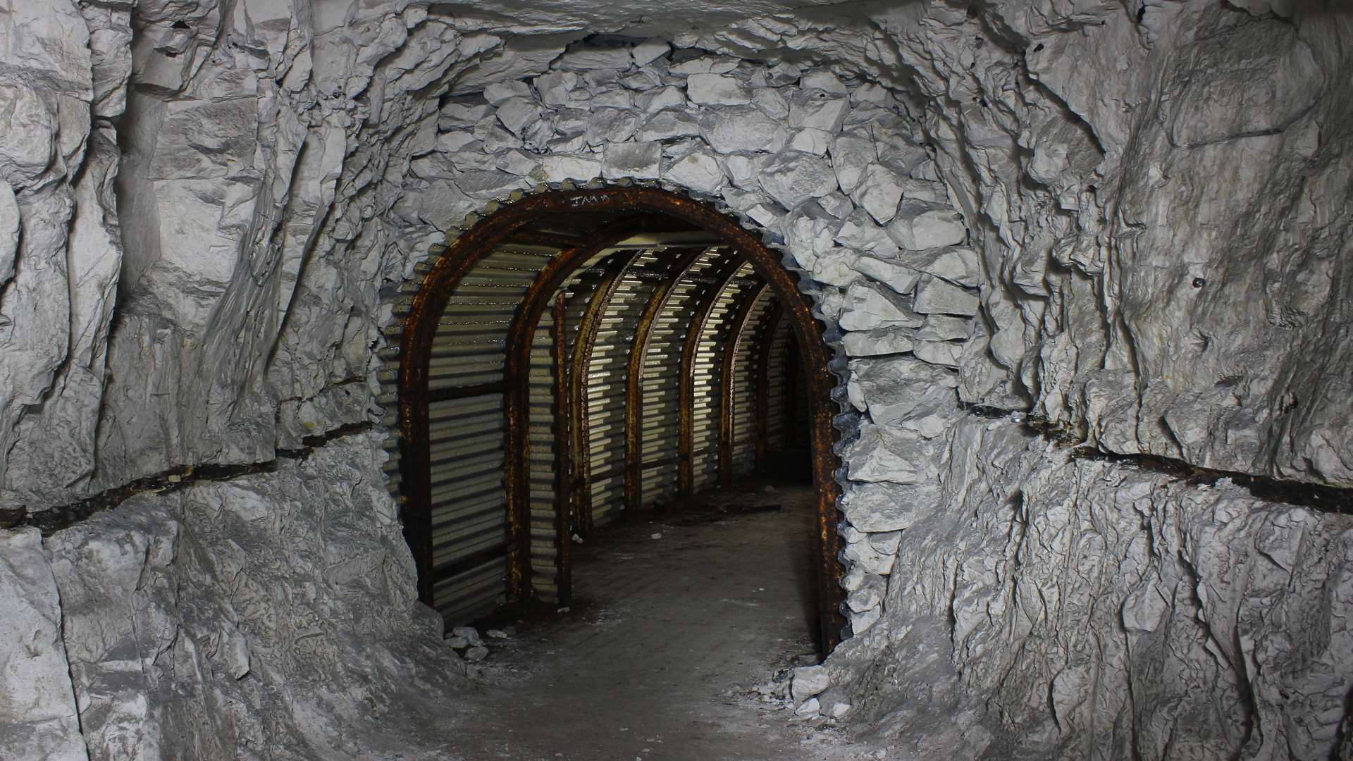 Fan Bay Deep Shelter tunnels. Richard Crowhurst