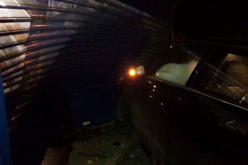 The Audi A3 crashed into Verni's Mini Market in Teynham. Picture: Hari Johnston