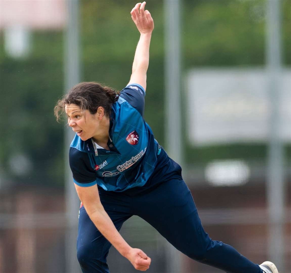 Kent's Alice Davidson-Richards, pictured in 2019, has earned a debut England Test call-up. Picture: Ady Kerry