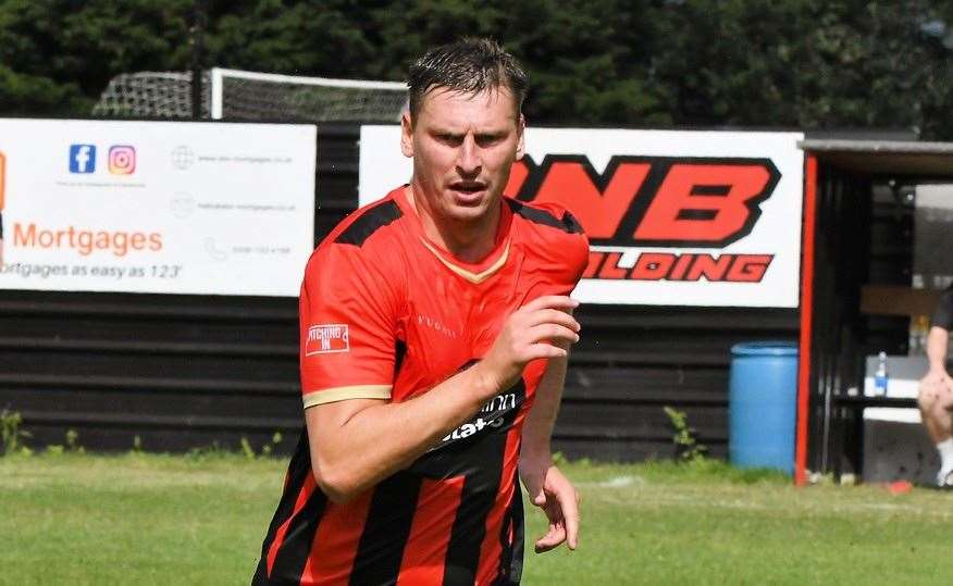 Defender Jake Goodman netted in Invicta’s 3-1 weekend loss at Carshalton. Picture: Marc Richards