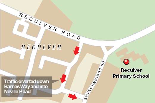 The changes being brought into effect, encouraging traffic from Reculver Road down Barnes Way and Neville Road, onto Sweechbridge Road.