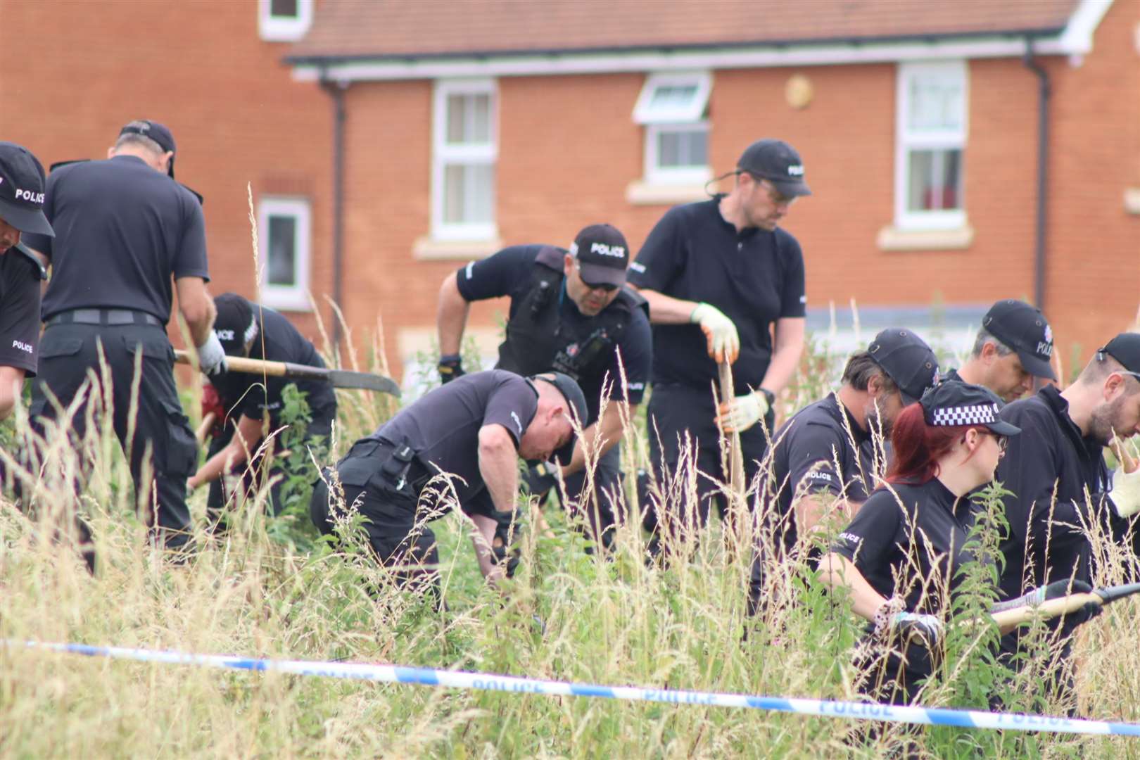 Police searched the undergrowth for clues in the brutal stabbing of a disabled teenage girl in Sittingbourne. Picture: John Nurden