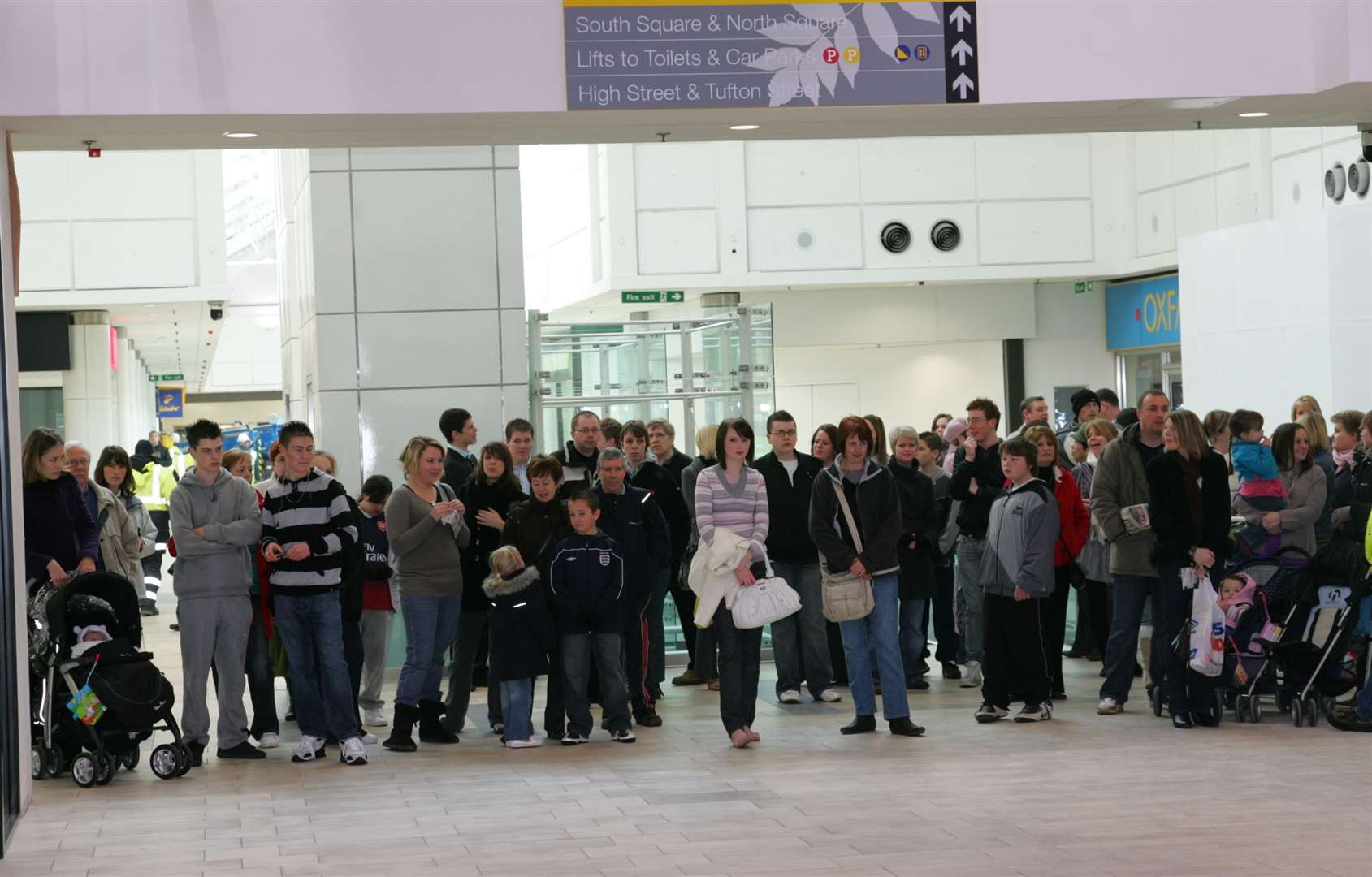 Shoppers who arrived at 9am for the opening of the extension in 2008 were left waiting as the fire safety officer was yet to sign off the paperwork