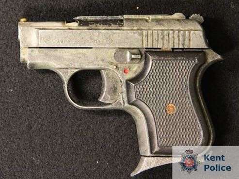 The pistol recovered by officers near Upstreet. Picture: Kent Police