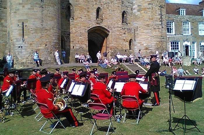 The Band of the Corps of Royal Engineers serenades the crowd at Tonbridge Castle