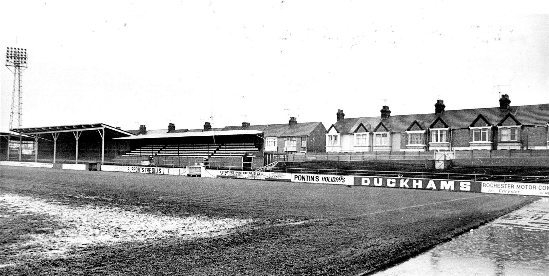Priestfield Stadium in 1978