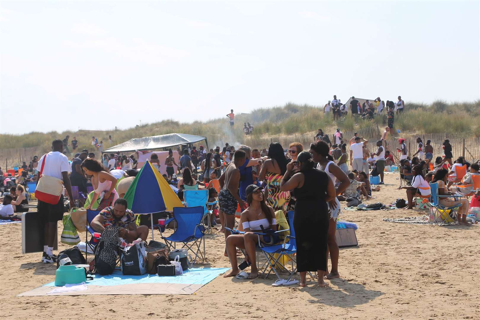 Revellers took to Greatstone Beach as part of a pre-planned 'beach cookout'