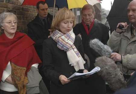 Solicitor Sarah Harman, centre, pictured after the inquest with Miss Cheesewright's mother, Marsha, father Anthony, and boyfriend Lewis Whitehead, second from left. Picture: GARY BROWNE