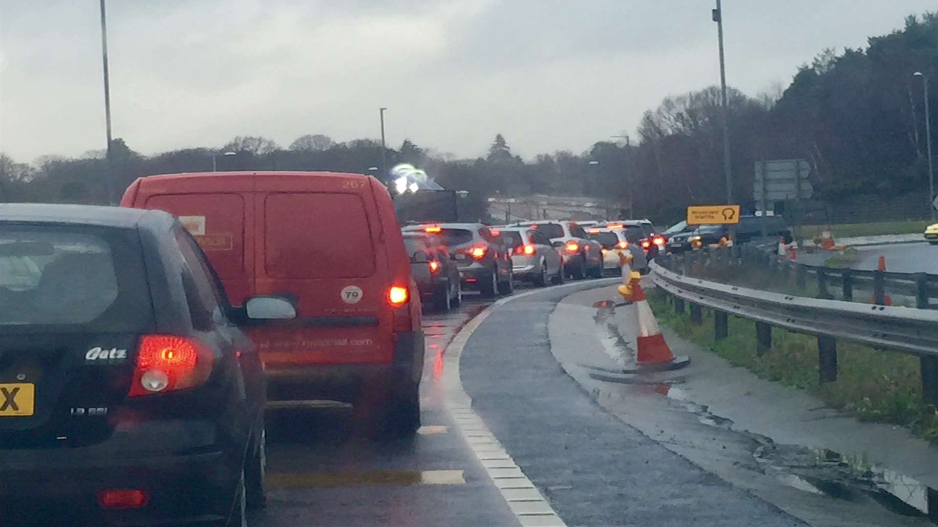 Gridlock on the A21 following the crash