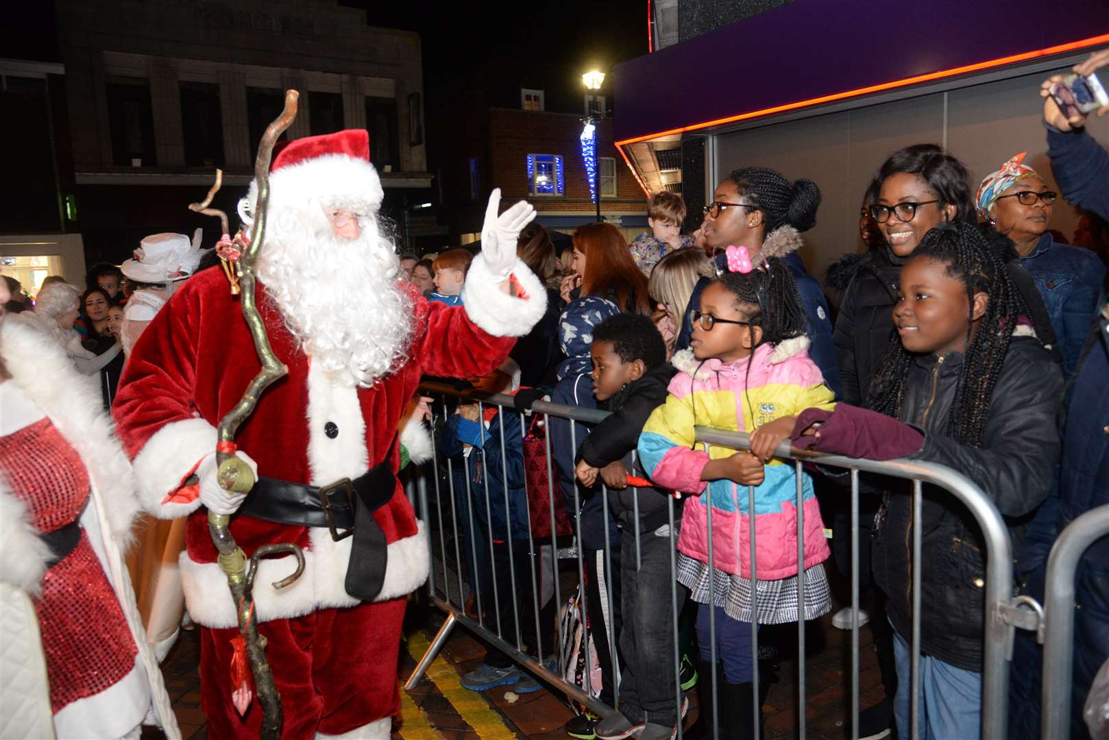 Santa meets his fans at Sittingbourne Christmas Lights switch-on. Picture: Chris Davey