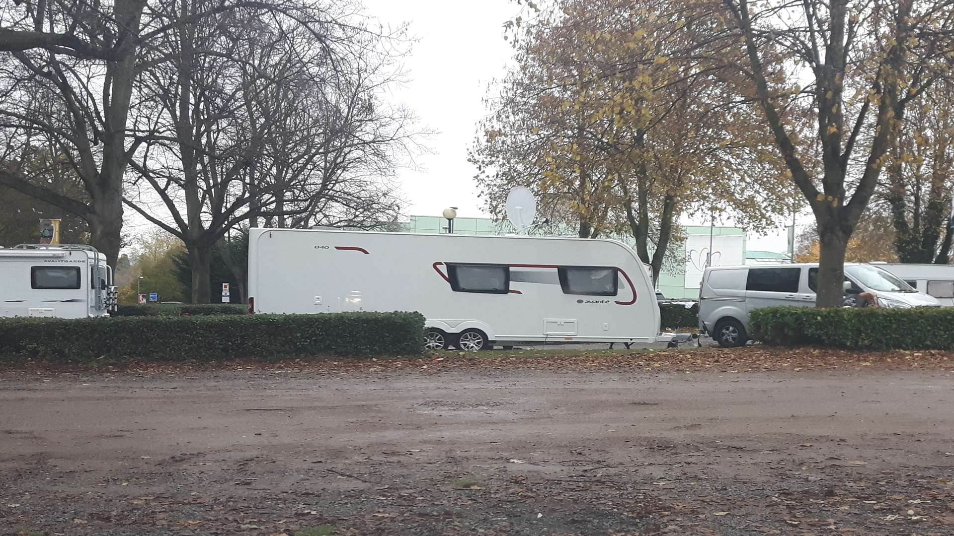Travellers' vans this morning