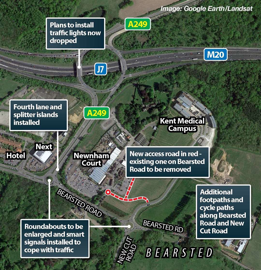 The improvement scheme around junction 7 of the M20 and the A249 Bearsted Road