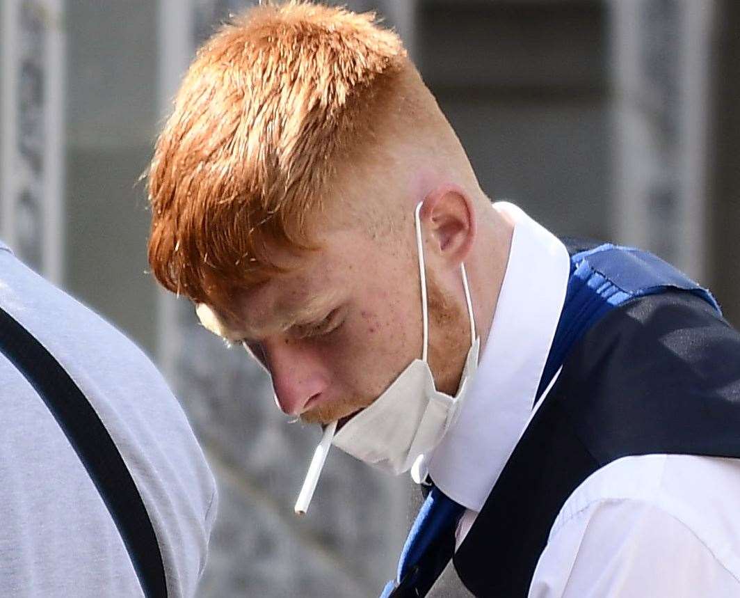 Charlie Golding outside Canterbury Crown Court during proceedings connected to the attack on Daniel Ezzedine
