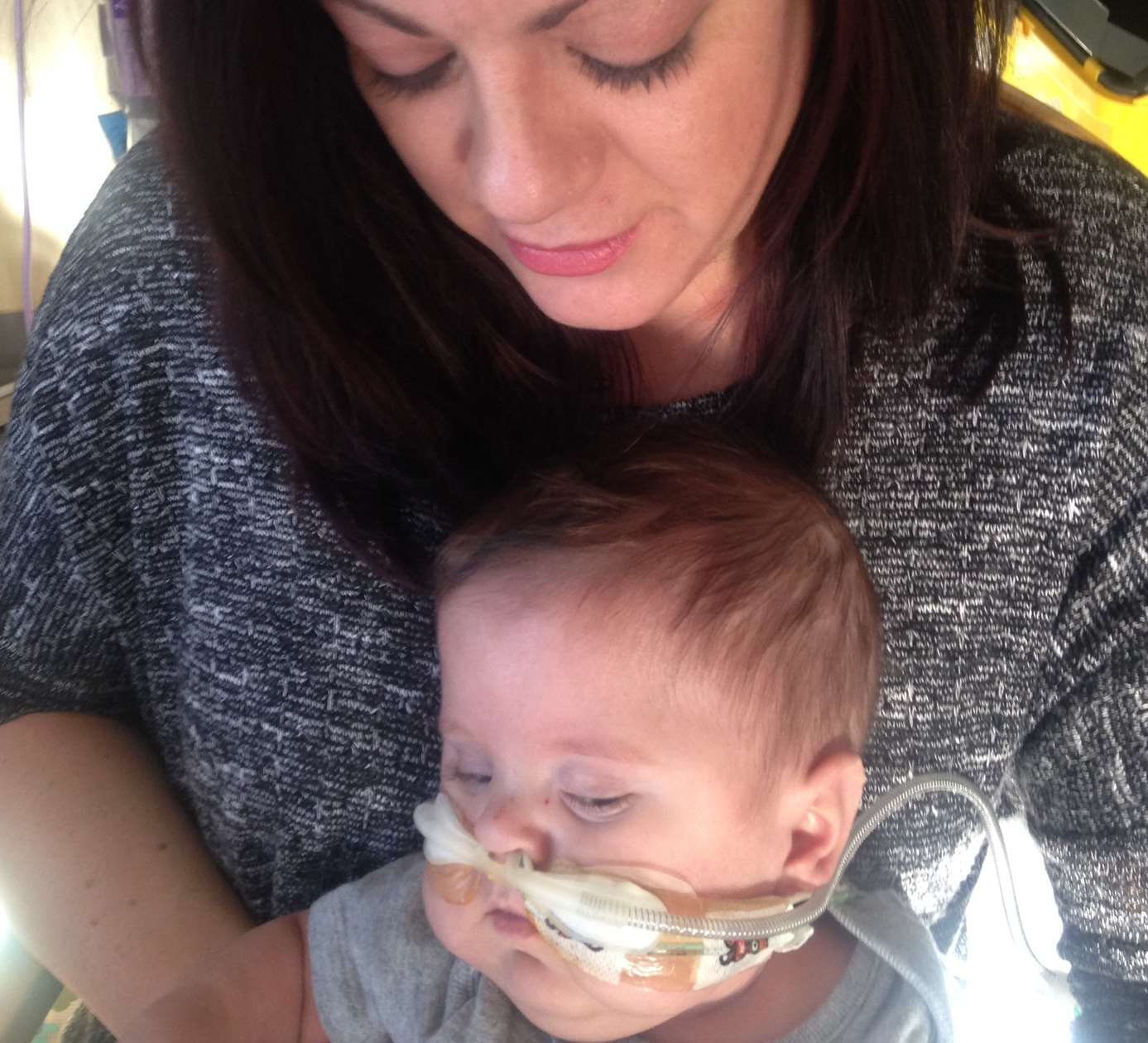 Michelle Green with son Aaron, who has been in hospital since being born