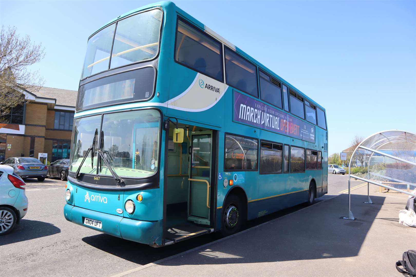 Arriva double-decker bus at Sheerness Tesco