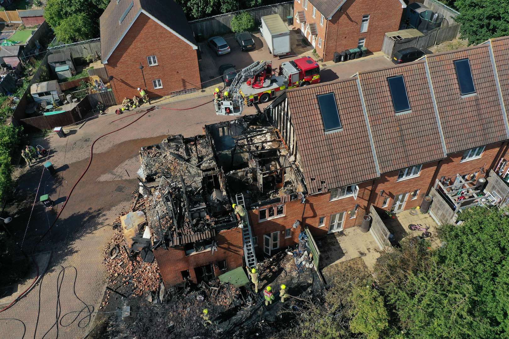 Multiple properties were damaged by the blaze. Picture: UKNIP