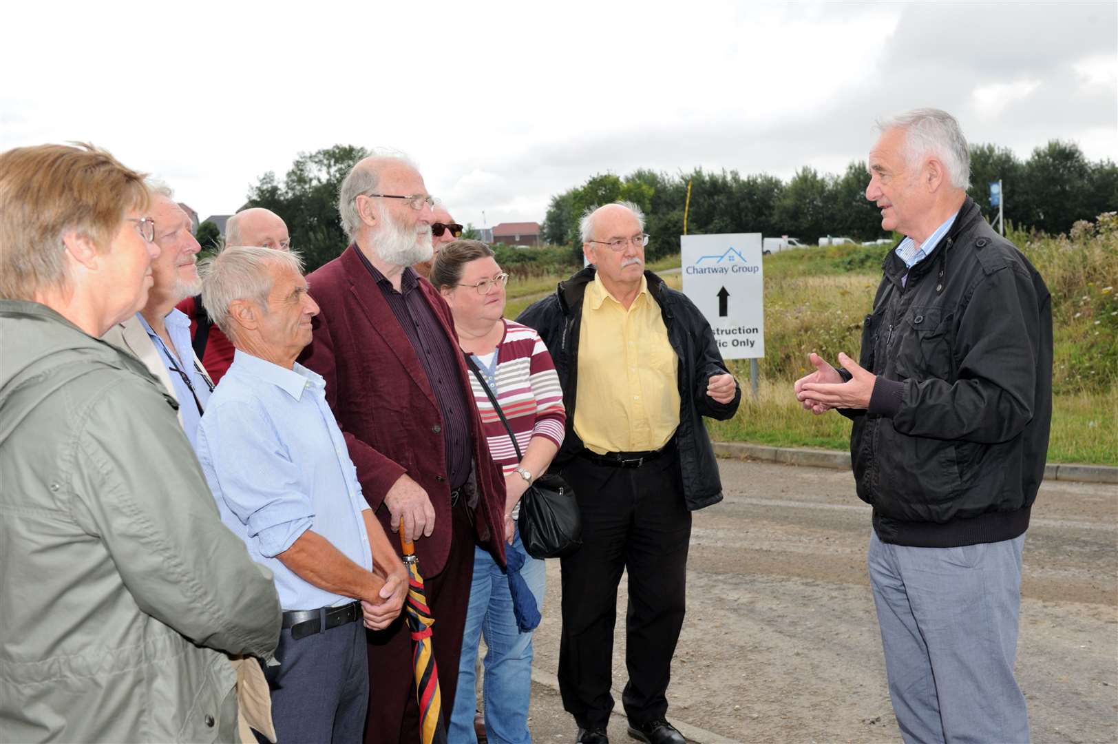 Roger Truelove, right, in Swale Way, Great East Hall, Sittingbourne, with campaigners asking for the town's northern relief road to be completed. Picture: Simon Hildrew