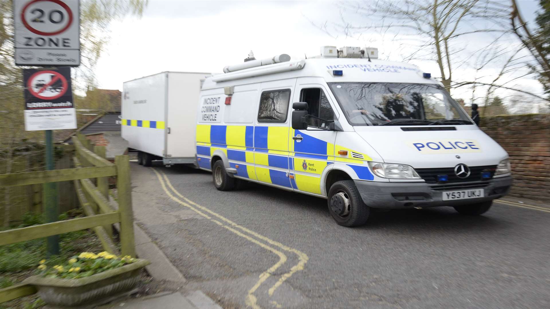 A police incident command vehicle in Fordwich. Picture: Chris Davey