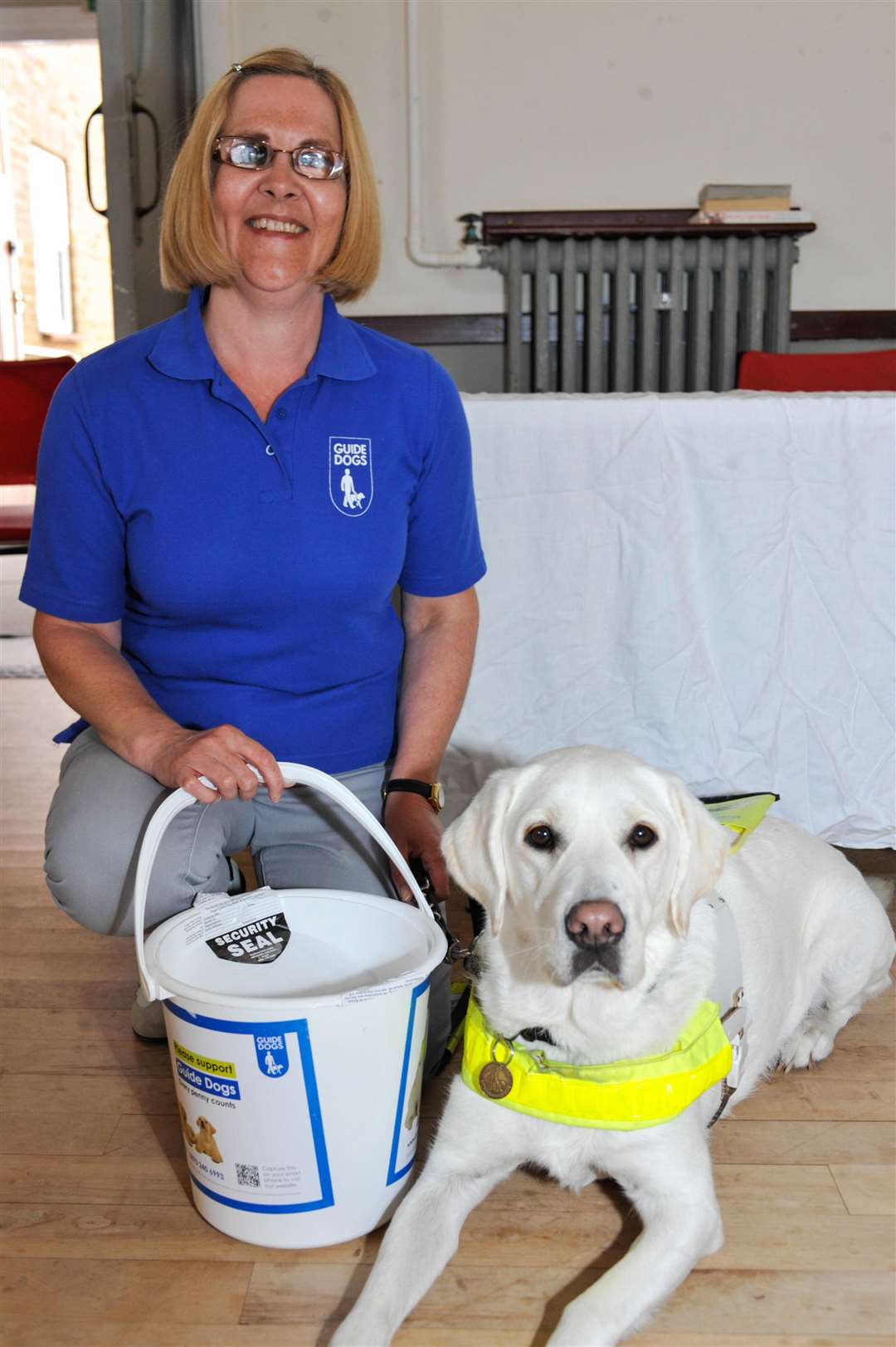 Guide Dogs branch organizer Liz Sykes with her Guide dog Ulla