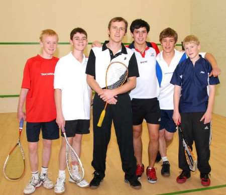 Former world champion Peter Nicol with the junior squad at The Mote