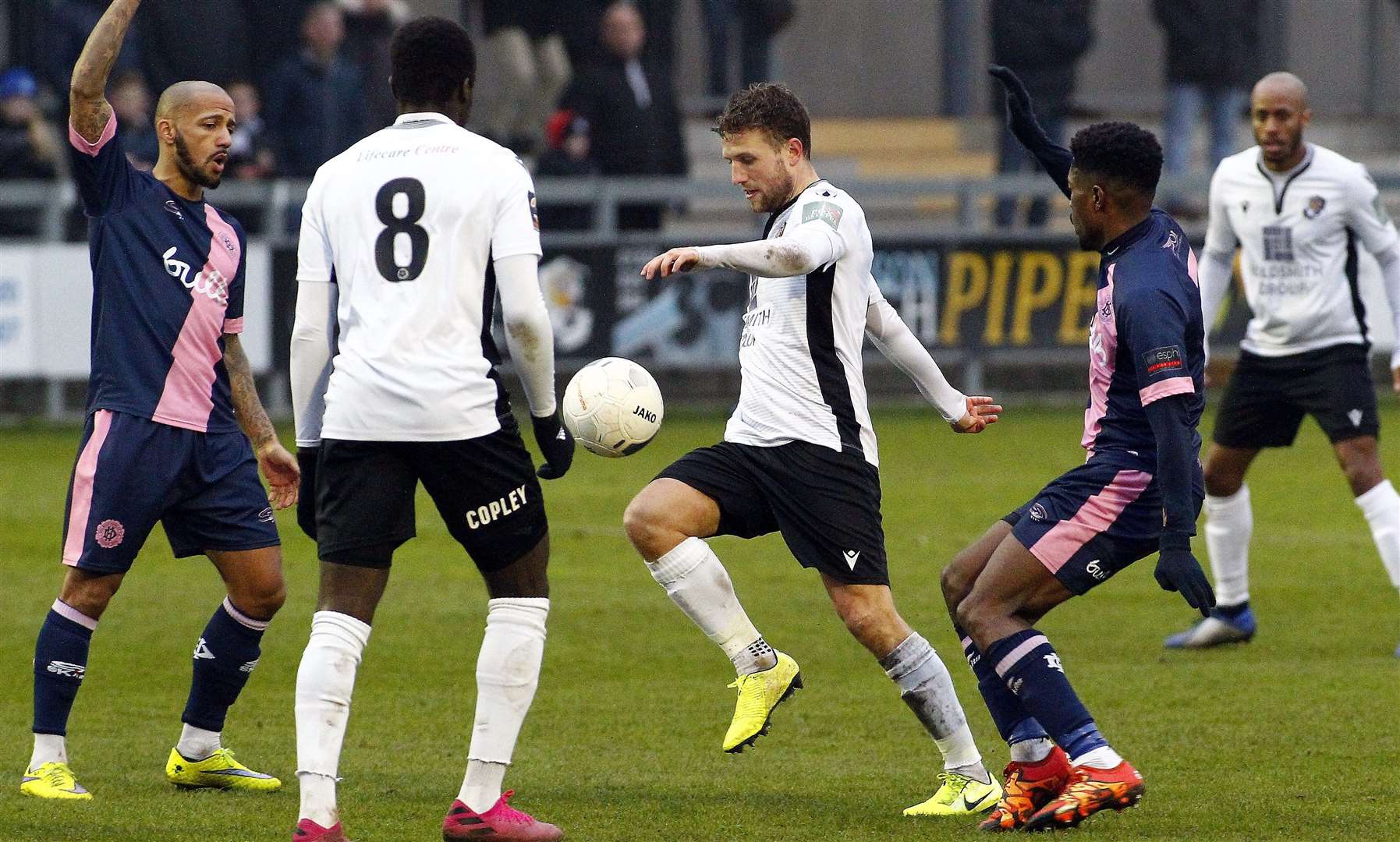 Dartford's Billy Crook in the thick of the action against Dulwich. Picture: Sean Aidan FM27600950