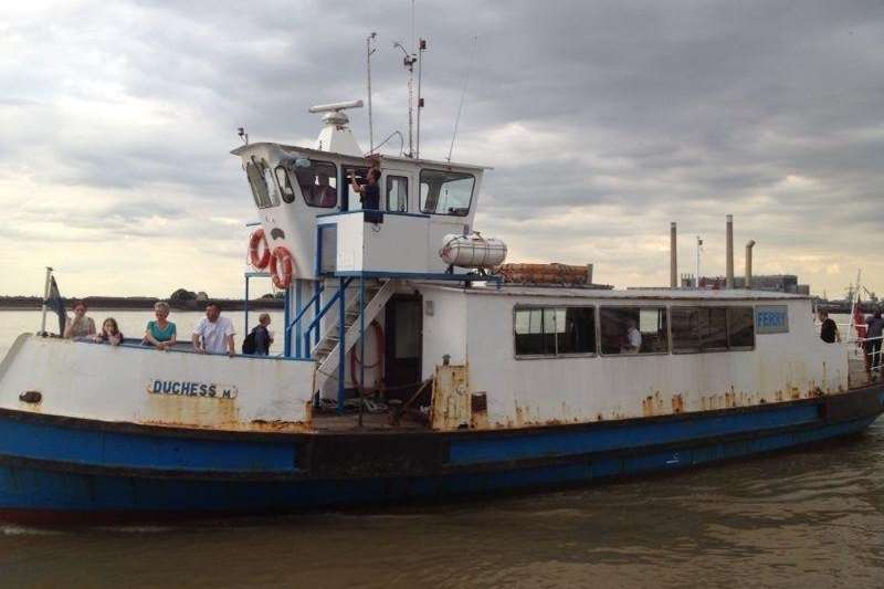 Former Conservative MP Michael Portillo steers Gravesend to Tilbury ferry