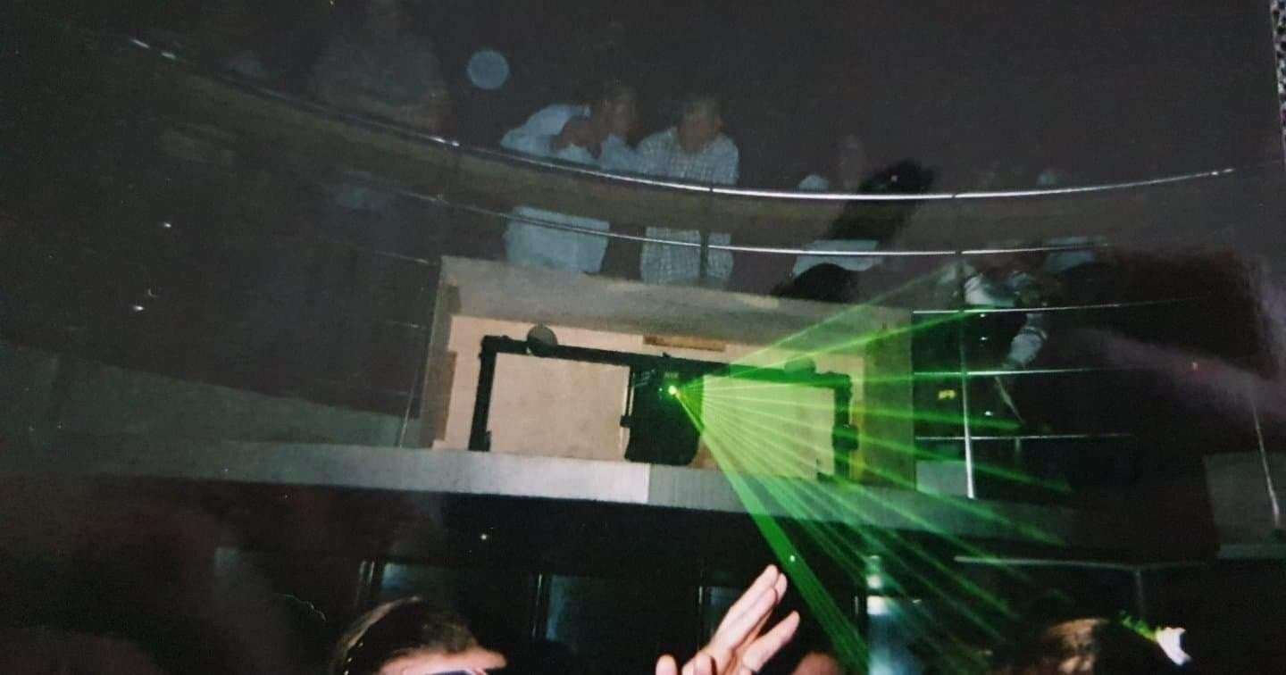 The green laser machine when the venue was known as The Zone. Picture: Stefan Bennett